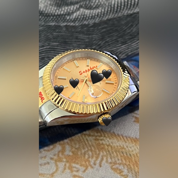 Men’s Luxury Style Automatic Stainless Steel Watch Gold Dial 41mm - Picture 2 of 4